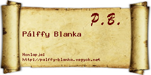 Pálffy Blanka névjegykártya